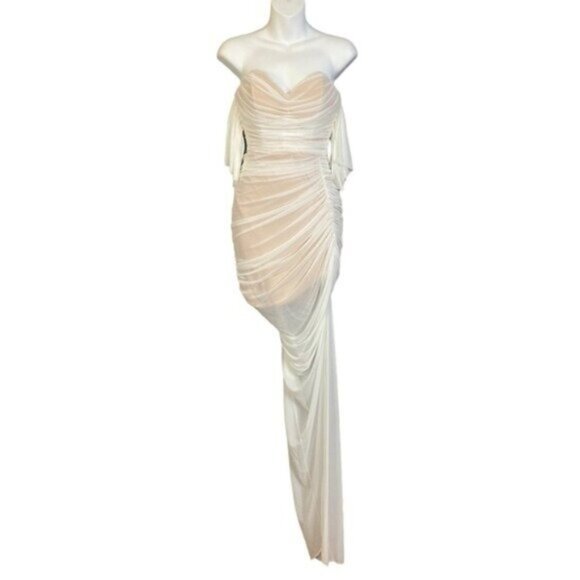NWT NOOKIE x REVOLVE Dita Mesh Gown in White & Nude - Picture 2 of 8